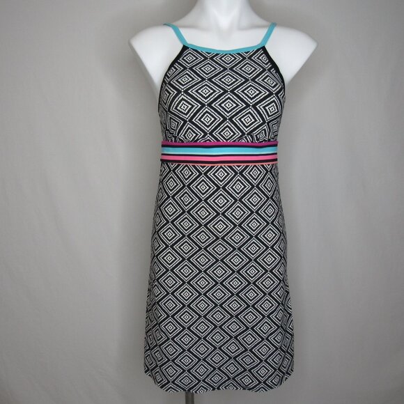 Title Nine Black Abstract Print Stretch Coverup Swimdress Women's S Small - Picture 5 of 8